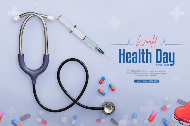 Plantilla de banner de redes sociales del día mundial de la salud