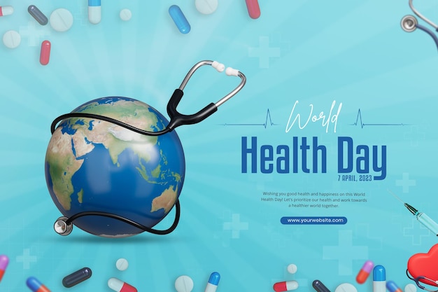 Plantilla de banner de redes sociales del día mundial de la salud