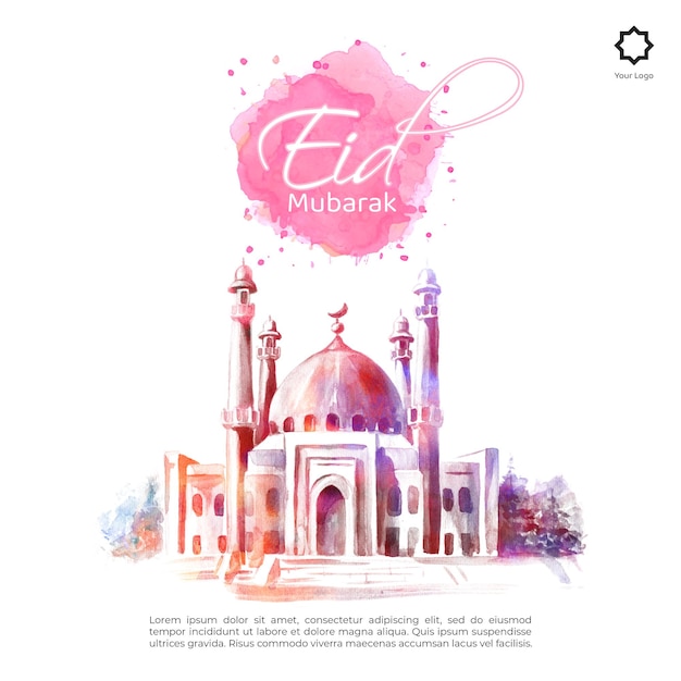 plantilla de banner de las redes sociales de Eid mubarak y Eid ulfitr