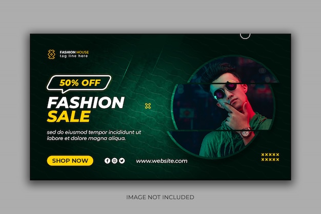 Plantilla de banner de redes sociales instagram de venta de moda