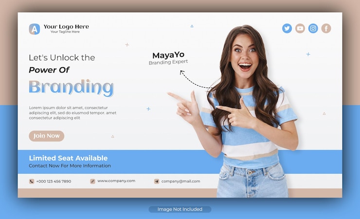 PSD plantilla de banner de redes sociales de marketing y branding