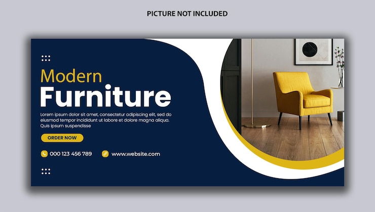 Plantilla de banner de redes sociales de muebles modernos