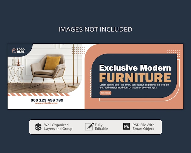 Plantilla de banner de redes sociales de muebles