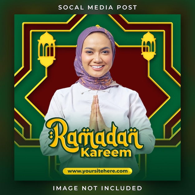 Plantilla de banner de las redes sociales de psd ramadan kareem