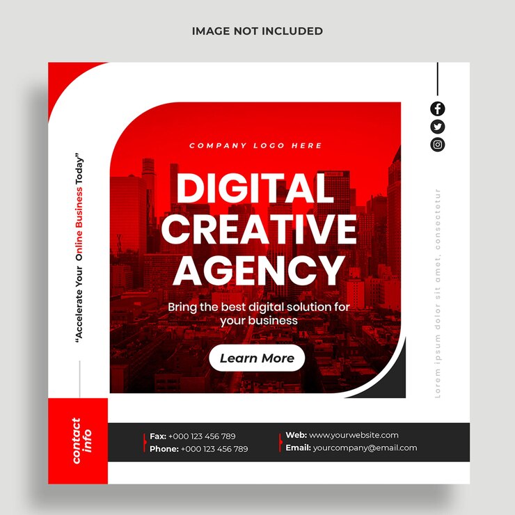 PSD plantilla de banner de redes sociales y publicación de instagram de agencia de marketing digital premium psd