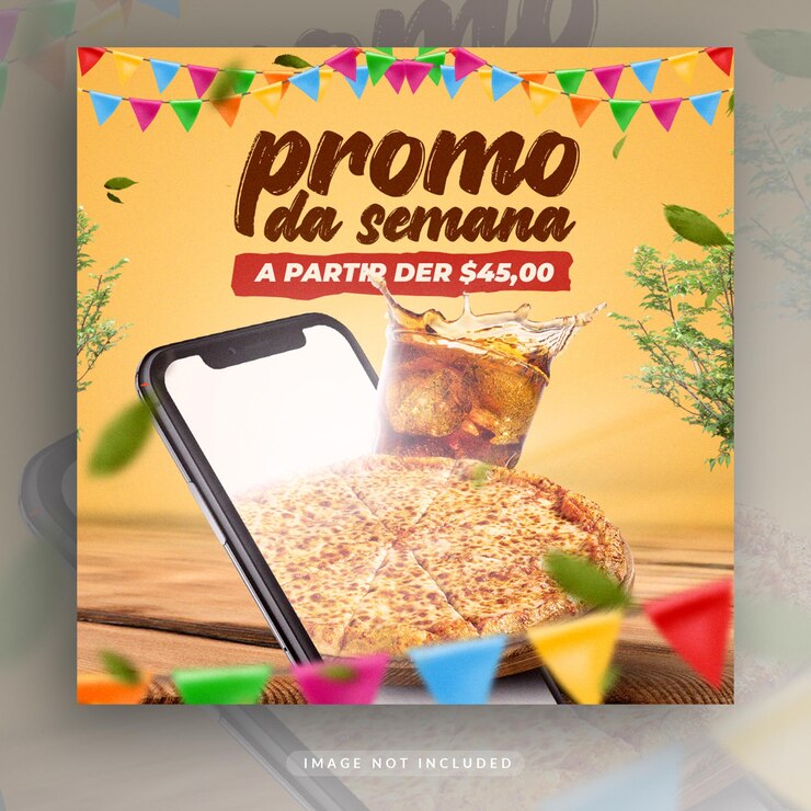 PSD plantilla de banner de redes sociales de restaurante y menú de comida de instagram