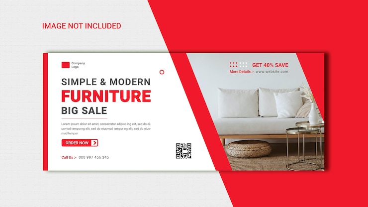 Plantilla de banner de redes sociales de venta de muebles