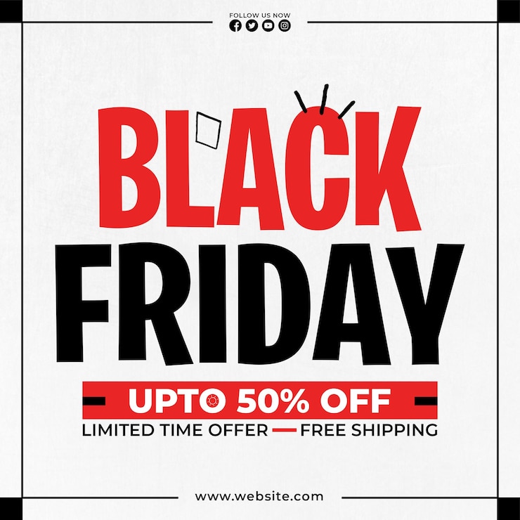 PSD plantilla de banner de redes sociales de venta de viernes negro
