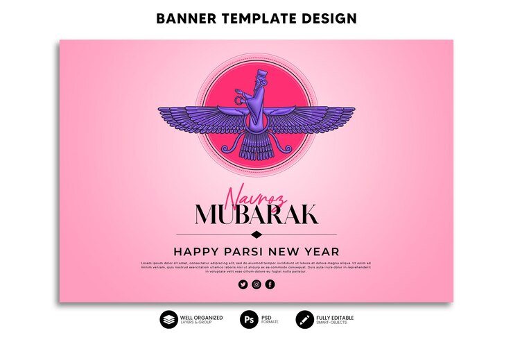 Plantilla de banner de render 3d de celebración de nowruz