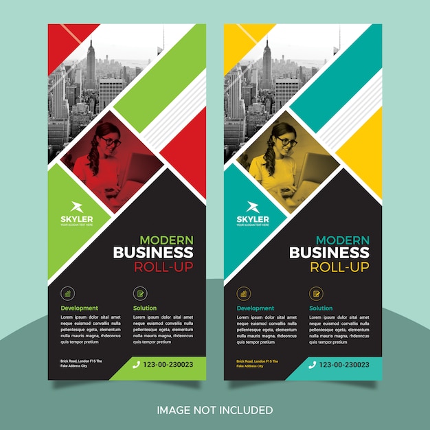 Plantilla de banner roll up de negocios