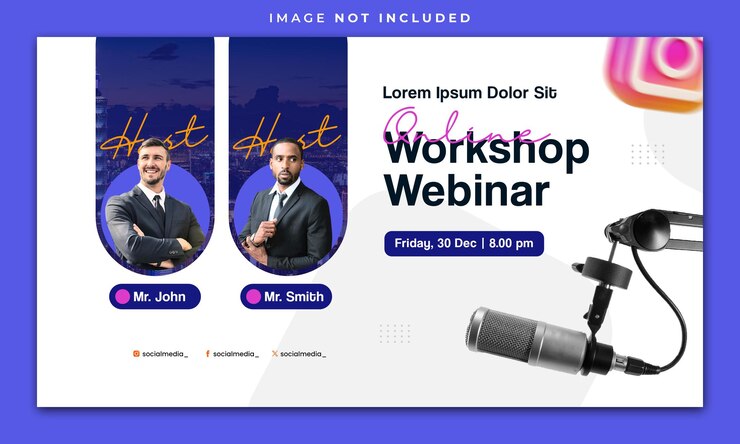PSD plantilla de banner de taller de seminario web para aprendizaje virtual