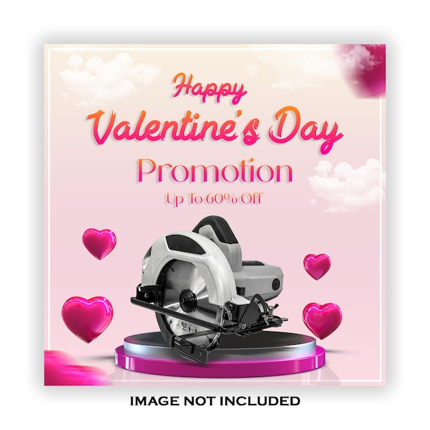 Plantilla de banner de venta de día de san valentín con san valentín romántico 3d