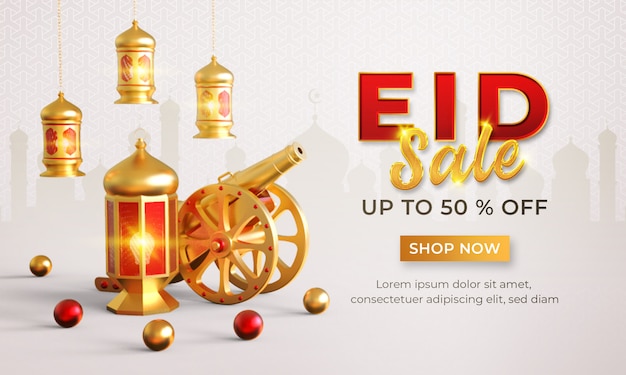 PSD plantilla de banner de venta de eid