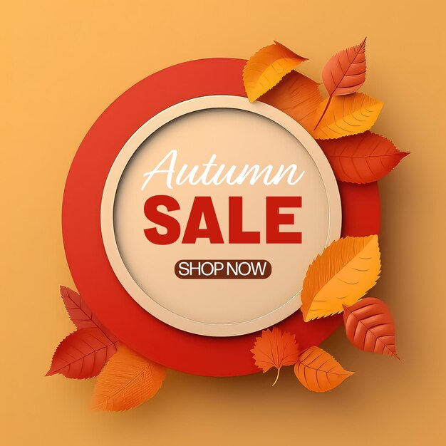 Plantilla de banner de venta de otoño para publicidad