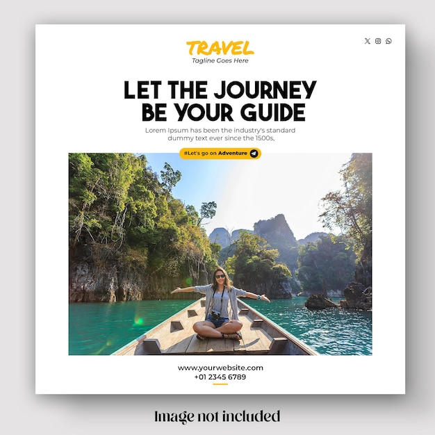plantilla de banner de viaje y recorrido en Instagram o redes sociales