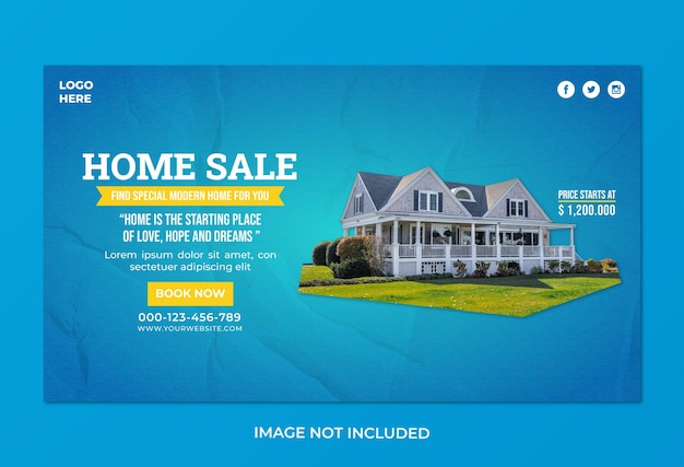 plantilla de banner web de agencia de venta de viviendas