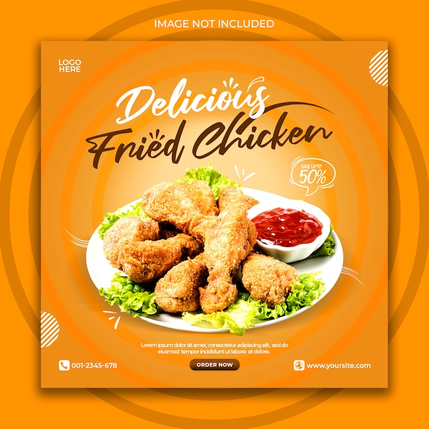 PSD plantilla de banner web de comida rápida