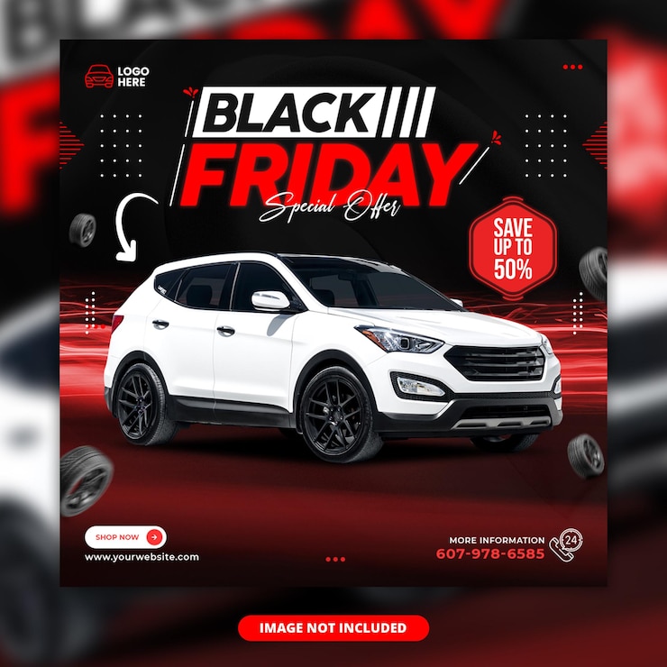 PSD plantilla de banner web cuadrado o publicación de instagram del viernes negro