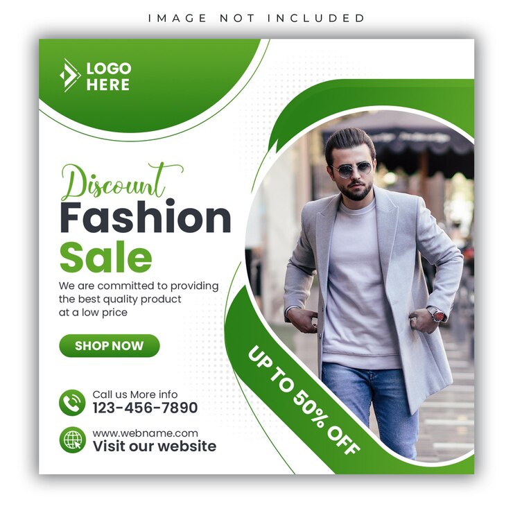 Plantilla de banner web cuadrado de publicación de redes sociales simple de venta de moda