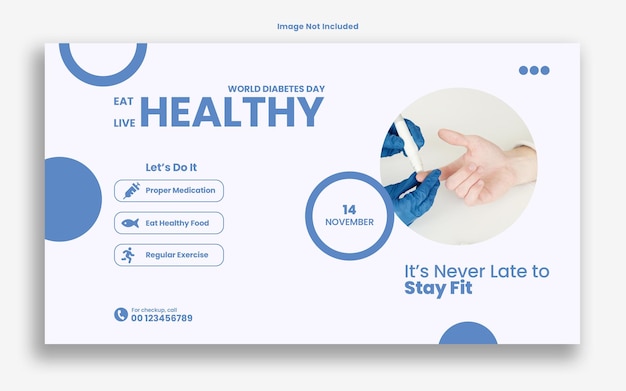 Plantilla de banner web del día mundial de la diabetes