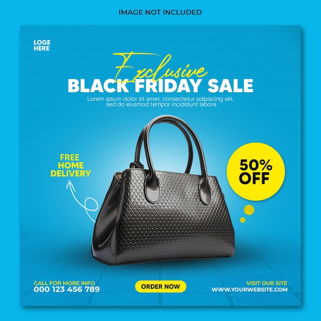 Plantilla de banner web de diseño de publicación de redes sociales de venta de productos de viernes negro