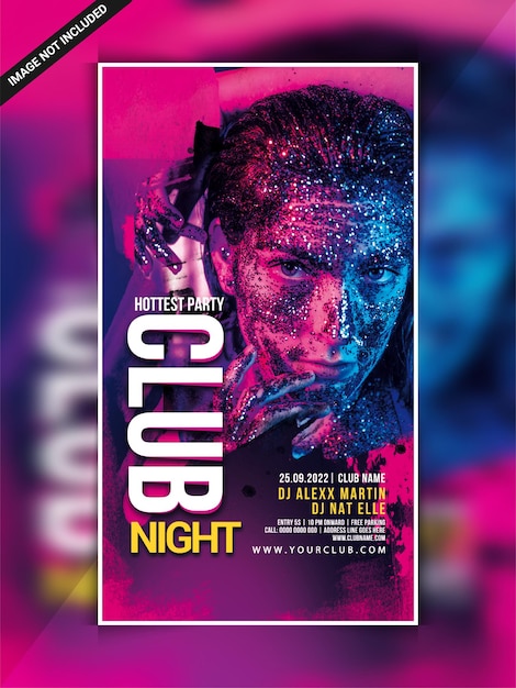 PSD plantilla de banner web de instagram de fiesta nocturna de club