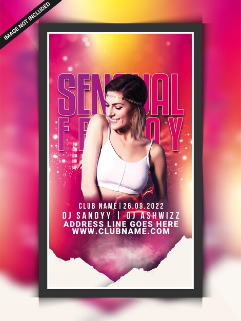 Plantilla de banner web de instagram de fiesta de viernes sensual