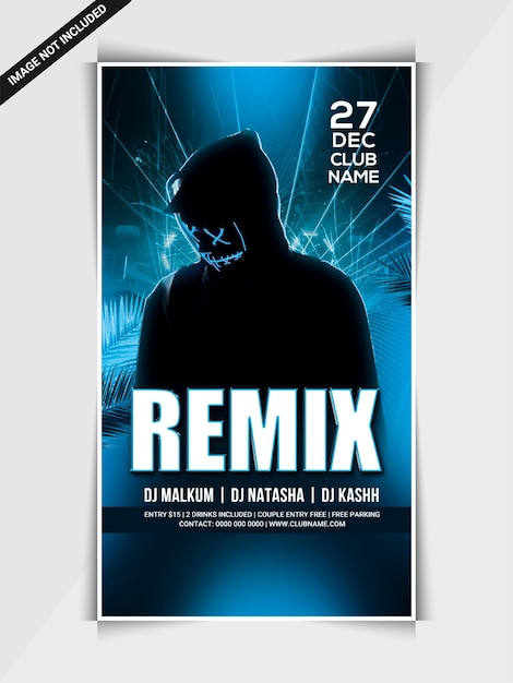 Plantilla de banner web de instagram de noche remix