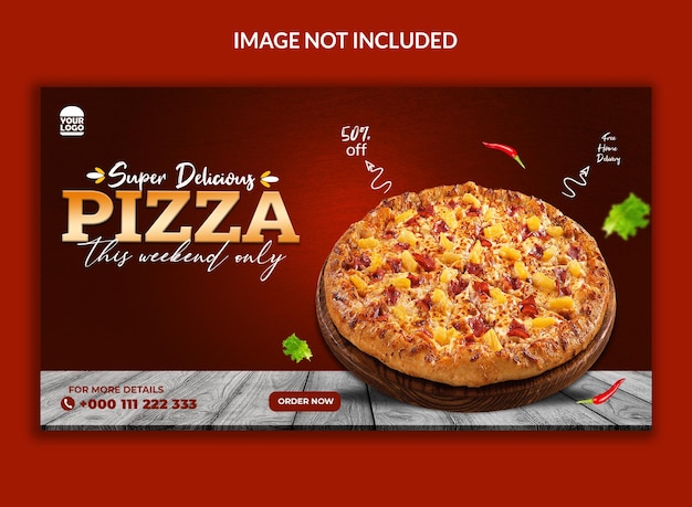 plantilla de banner web de pizza súper deliciosa