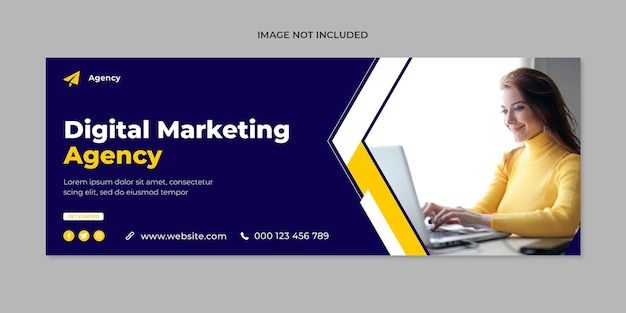 Plantilla de banner web y portada de facebook de redes sociales de marketing digital
