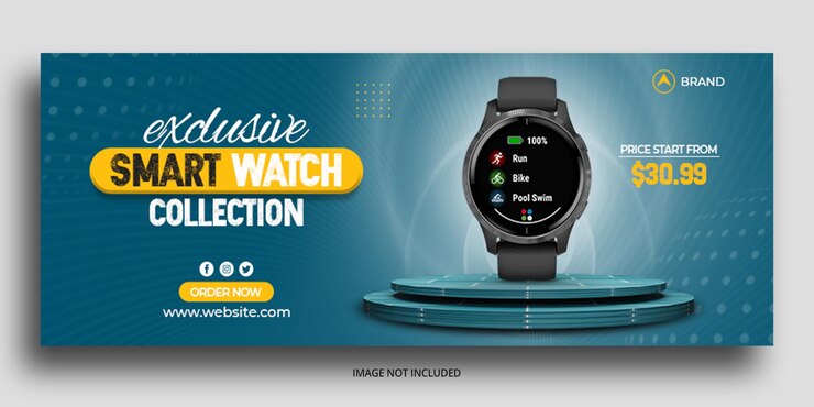 Plantilla de banner web de portada de Facebook de venta de relojes