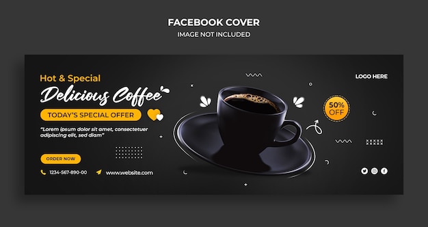 Plantilla de banner web y portada de la línea de tiempo de facebook del día internacional del café