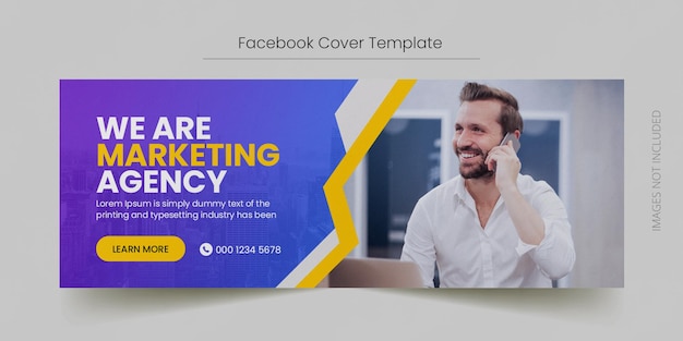 PSD plantilla de banner web y portada de línea de tiempo de facebook de negocios corporativos