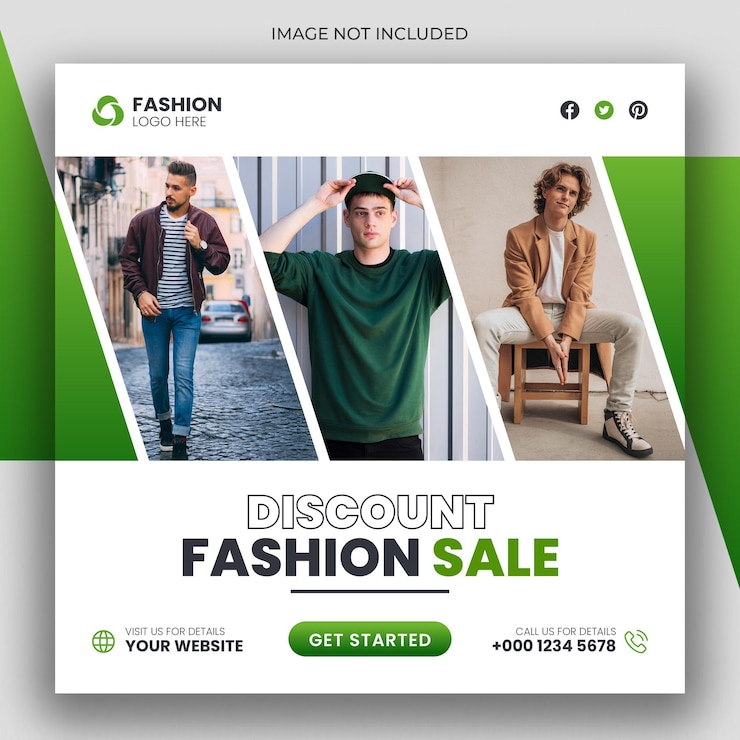 PSD plantilla de banner web y publicación de redes sociales de venta de moda