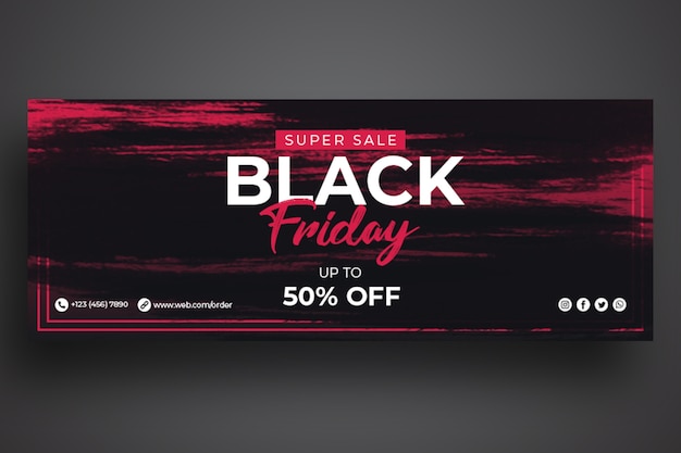 PSD plantilla de banner web de rebajas de viernes negro