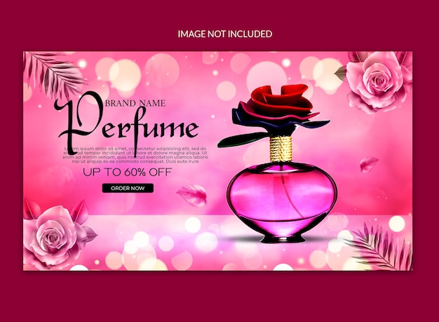 PSD plantilla de banner web de redes sociales de perfume