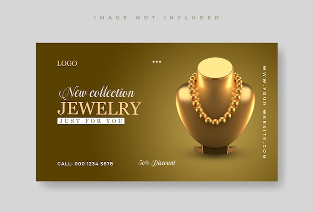 Plantilla de banner web de redes sociales de promoción de venta de joyas