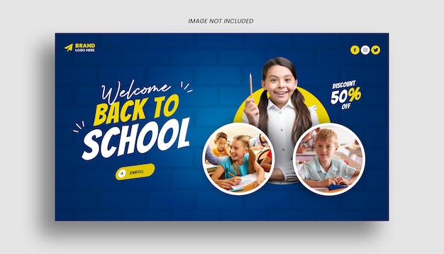 La plantilla de banner web de regreso a la escuela psd