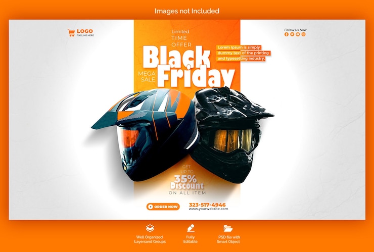 PSD plantilla de banner web de la súper venta del viernes negro de psd