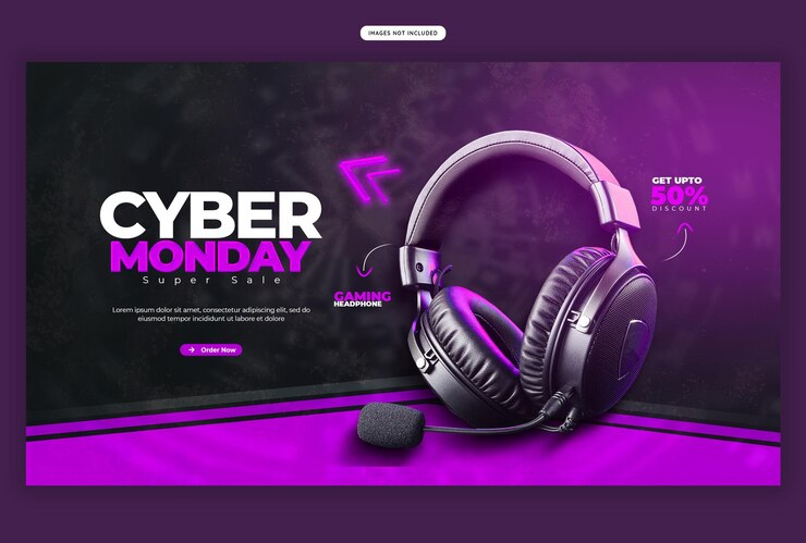 PSD plantilla de banner web de la venta del cyber lunes