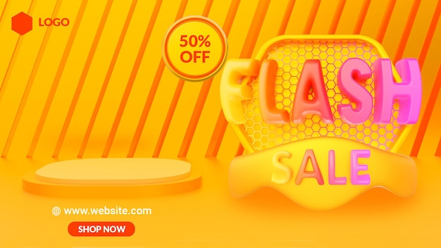 plantilla de banner web de venta flash