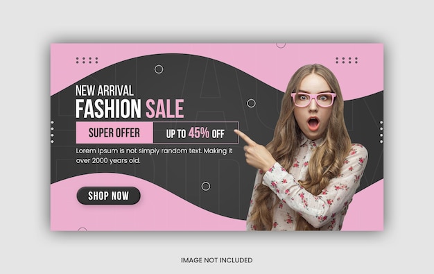 plantilla de banner web de venta de moda