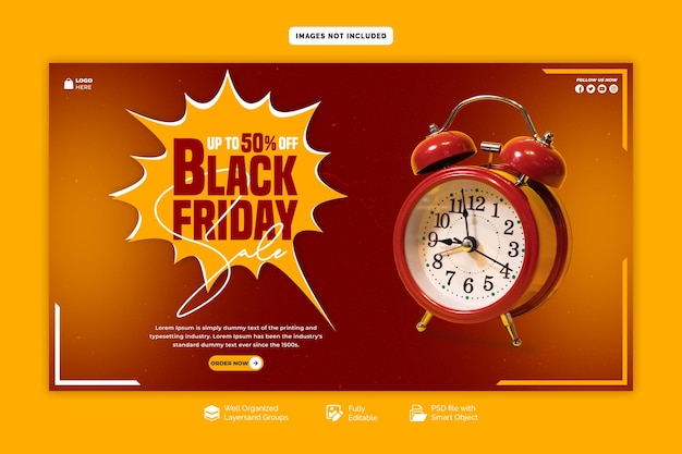 Plantilla de banner web de venta del viernes negro