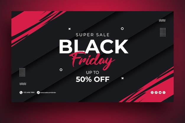 PSD plantilla de banner web de venta de viernes negro