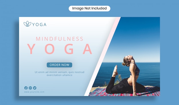 PSD plantilla de banner de yoga