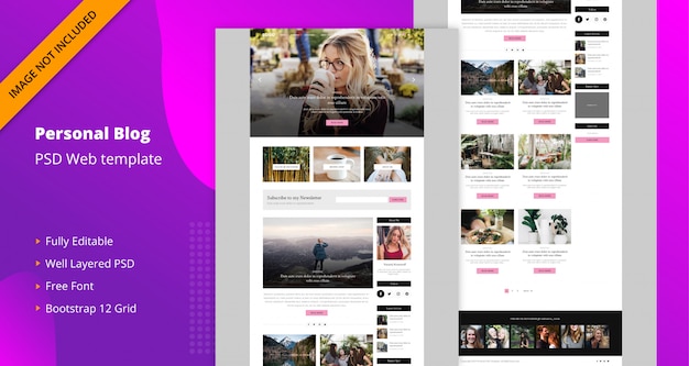 PSD plantilla de blog personal