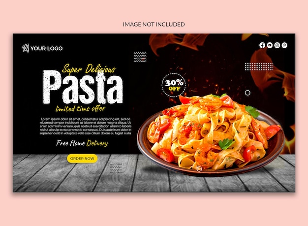 PSD plantilla de boda de redes sociales de pasta deliciosa