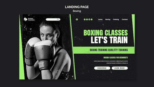 Plantilla de boxeo de diseño plano