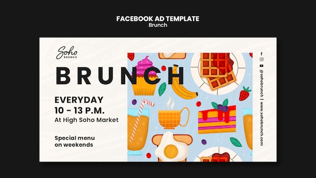 Plantilla de brunch de diseño plano
