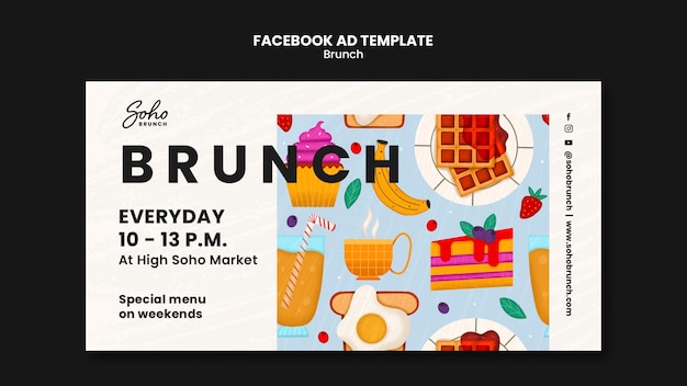 PSD plantilla de brunch de diseño plano